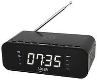 Цифрове радіо з годинником Adler AD 1192B з бездротовою зарядкою, FM, Bluetooth, будильник