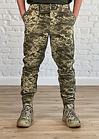 Брюки рип-стоп армейские пиксель всу военные камуфляж зеленый штаны уставные ripstop для зсу мм14 пиксельные