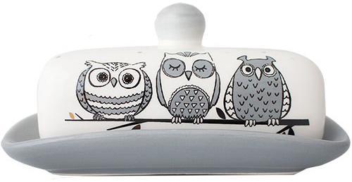 Маслянка керамічна Be Happy "Совушки» 17х13х5.5см, фото 1