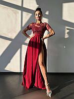 Розкішна жіноча вечірня сукня максі з мереживом Smb9000