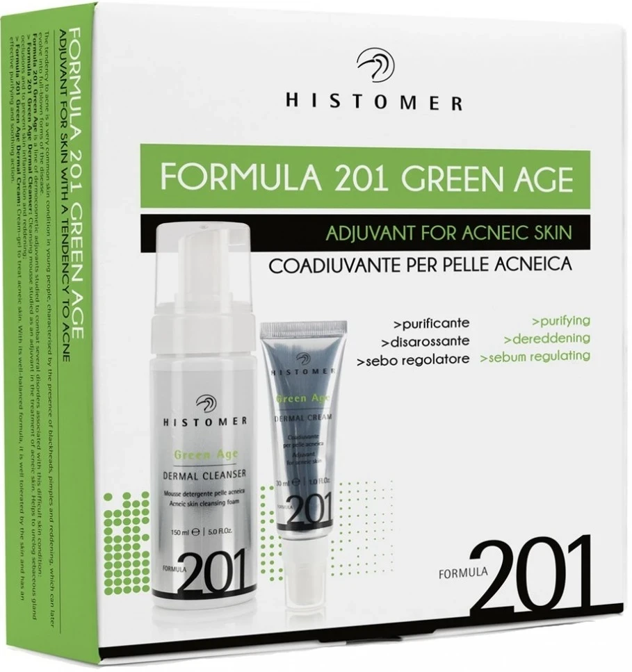 Набір GREEN AGE Комплексний догляд шкіри з акне Formula 201 Green Age Complete Acne Kit Histomer, фото 1