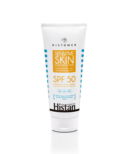 Крем сонцезахисний SPF 50 для обличчя та тіла Sensitive Skin Active Protection SPF 50 HISTAN Histomer 200 мл