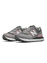 Жіночі кросівки New Balance PRM Classic Gray Pink Взуття Нью Беланс ПРМ Классік сірі замша текстиль демісезон, фото 3