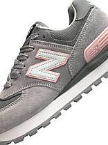 Жіночі кросівки New Balance PRM Classic Gray Pink Взуття Нью Беланс ПРМ Классік сірі замша текстиль демісезон, фото 4