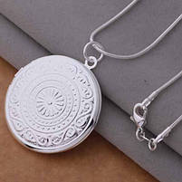 Кулон круглий для фото. Медальйон із ювелірного сплаву у формі кола. Підвіска кругла для фотографій, фото 3