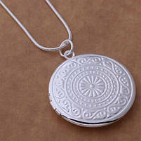 Кулон круглий для фото. Медальйон із ювелірного сплаву у формі кола. Підвіска кругла для фотографій, фото 2