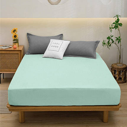 Простирадло на резинці (180*200*25) м'ятне №1053, фото 1