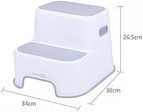 Сходинка для дитини у ванну FreeON White-Grey 36×33×26 см з антиковзною поверхнею, фото 5