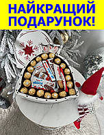 Солодкий подарунковий бокс для дівчини з цукерками набір у вигляді новорічного мішка для дружини, матері, дитини SSbox-29