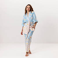 Пижама из плюшевого велюра халат + штаны Комплект женский из плюшевого велюра штаны и халат