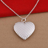 Кулон серце для фотографій. Медальйон відкривається у формі серця з ланцюжком. Підвіска серця для фотографій, фото 3