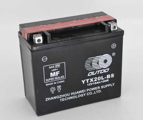 Акумулятор мото AGM (чорний) 12V 18 Ah (UTX20L-BS) (R+)