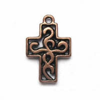Метал. підвіска "хрест" мідь (1,3х1,8 см) 10 шт. в уп.