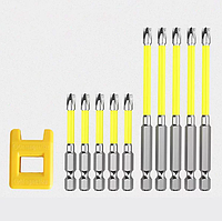 Набор бит для шуруповерта дрели или механической отвертки с патроном магнитные биты 65 мм и 110 мм 10 шт