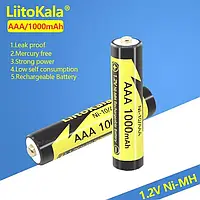 Аккумулятор мини пальчиковый NI-MH 1.2V Liitokala AAA 1000 mah,перезаряжаемая