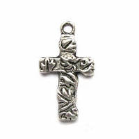 Метал. підвіска "хрестик" срібло (1,8х2,3 см) 10 шт. в уп.