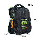Рюкзак шкільний Kite Game Over каркасний для початкової школи на зріст 130-145 см,  38х29х16 см, 1144 г, K24-531M-6, фото 2