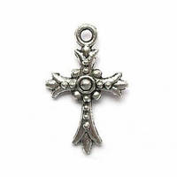 Метал. підвіска "хрестик" срібло (1,6х2,5 см) 8 шт. в уп.