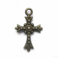 Метал. підвіска "хрестик" бронза (1,6х2,5 см) 8 шт. в уп.
