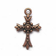 Метал. підвіска "хрестик" мідь (1,6х2,5 см) 8 шт. в уп.