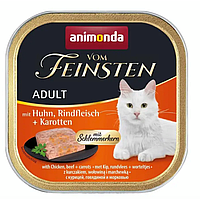 Влажный корм для котов Animonda Vom Feinsten Adult Chicken, Beef + Carrots 100 г Анимонда (171362-22) KH