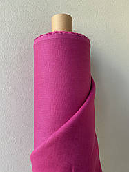 Сорочково-платтєва 100% лляна тканина кольору фуксія, колір 688