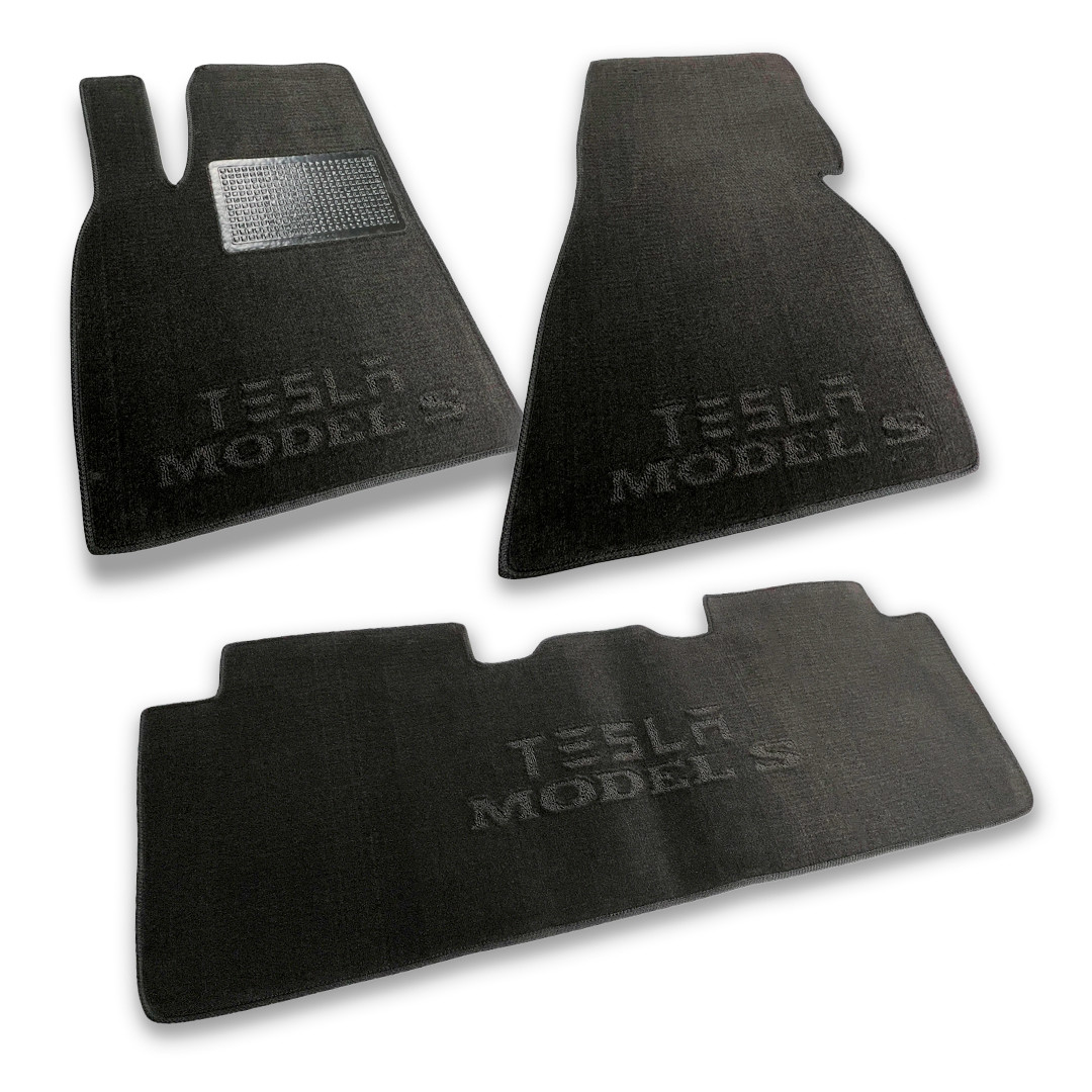 Автокилимки ворсові в салон TESLA Model S комплект текстильних килимків для автомобіля