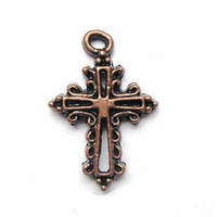 Метал. підвіска "хрестик" мідь (1,5х2,1 см) 12 шт. в уп.