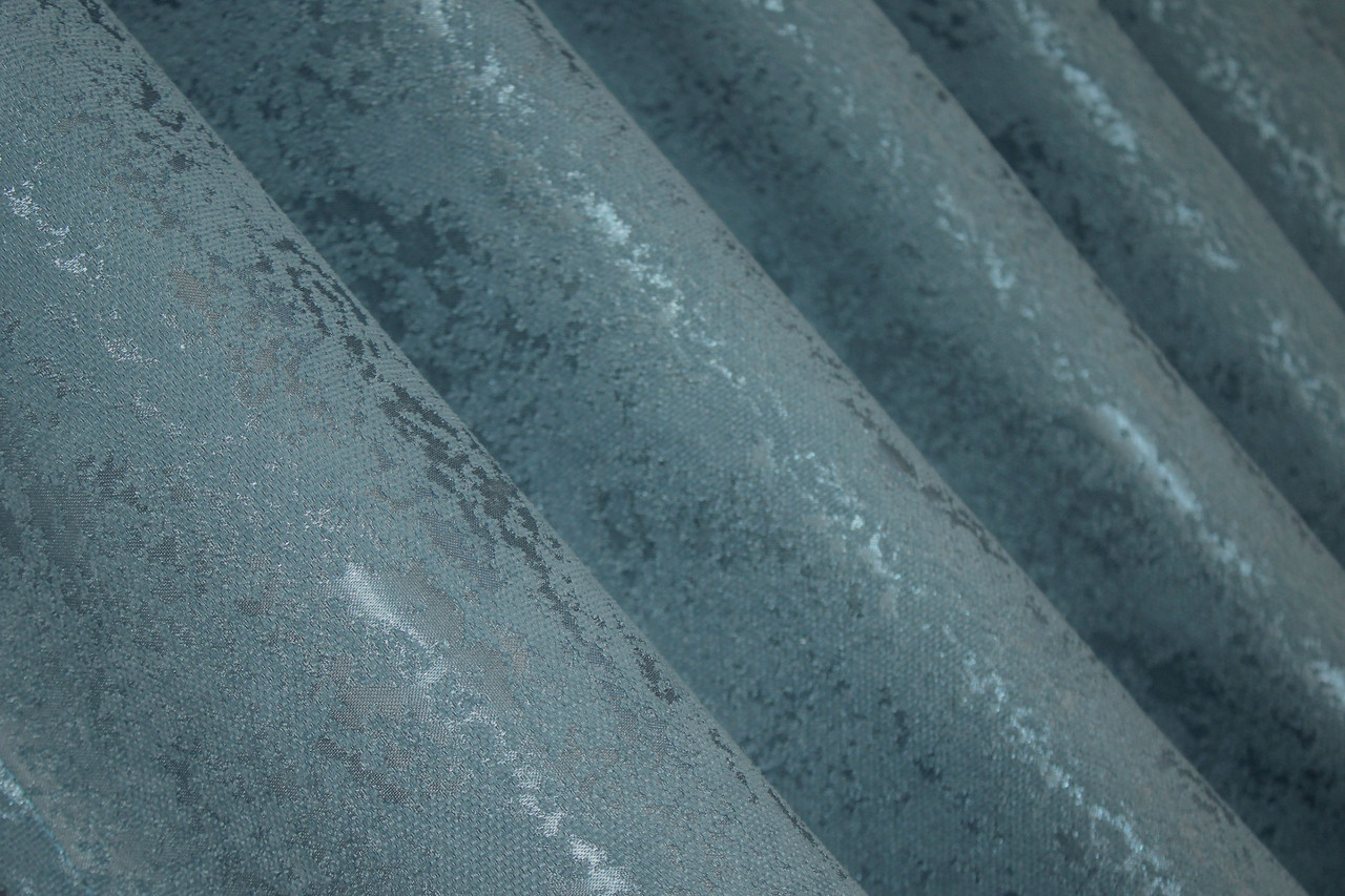 Шторна тканина льон мармур, колекція  "Pavliani". Колір лазурний. Код 1369ш, фото 1