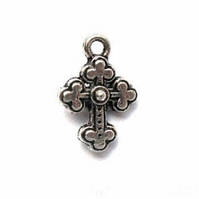 Метал. підвіска "хрестик" срібло (1,2х1,8 см) 8 шт. в уп.
