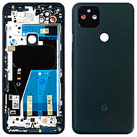 Задня кришка Google Pixel 5a 5G (чорна Оригінал зі склом камери)