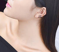 Фейк пірсинг сірий колір з нержавіючої сталі. Сережки без проколу. Сережки обманка у вухо, ніс, губу, фото 2