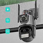 Вулична охоронна WIFI камера Dual Lens + Подарунок Підсилювач WI-FI / Поворотна вай фай камера відеоспостереження, фото 8