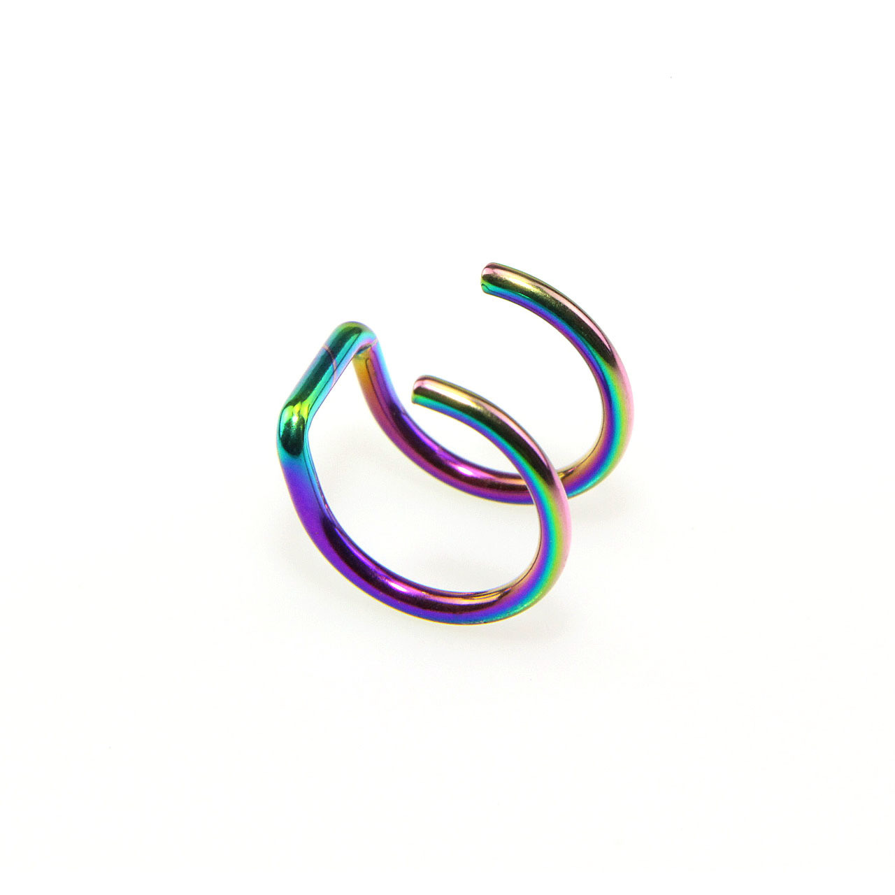 Обманки пірсингу колір градієнта з нержавіючої сталі. Фейк пірсинг. Сережки без проколу. Сережки обманка у вухо, фото 1