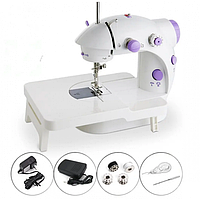 Портативная швейная машинка Mini Sewing SM202A с столом 4 в 1 адаптером 220В и педалью ht