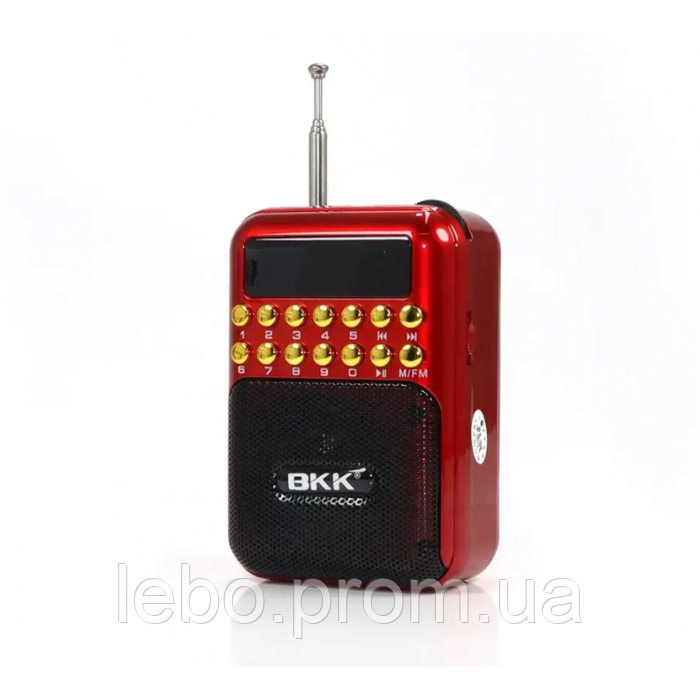Радиоприёмник с FM USB MicroSD BKK B872 радио на аккумуляторе Красный lb - фото 1 - id-p2152291895