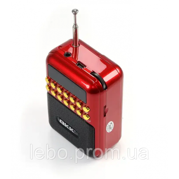 Радиоприёмник с FM USB MicroSD BKK B872 радио на аккумуляторе Красный lb - фото 3 - id-p2152291895