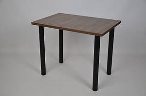 Маленький недорогий обідній кухонний стіл з ДСП на чорних металевих ніжках для маленької кухні або вітальні 90*60 см Standart 2