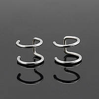 Фейк пірсинг сірий колір з нержавіючої сталі. Сережки без проколу. Сережки обманка у вухо, ніс, губу, фото 8