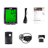 Велокомп'ютер бездротовий велосипедний лічильник одометр спідометр 27 функцій SD-579C з кнопкою, фото 4