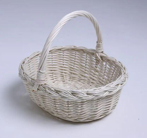 Кошик Великодня "Білий Світ" з білої лози (маленька), фото 1