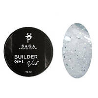 Гель для нарощування Saga Builder Gel Veil 21 (молочний з блискітками), 15 мл