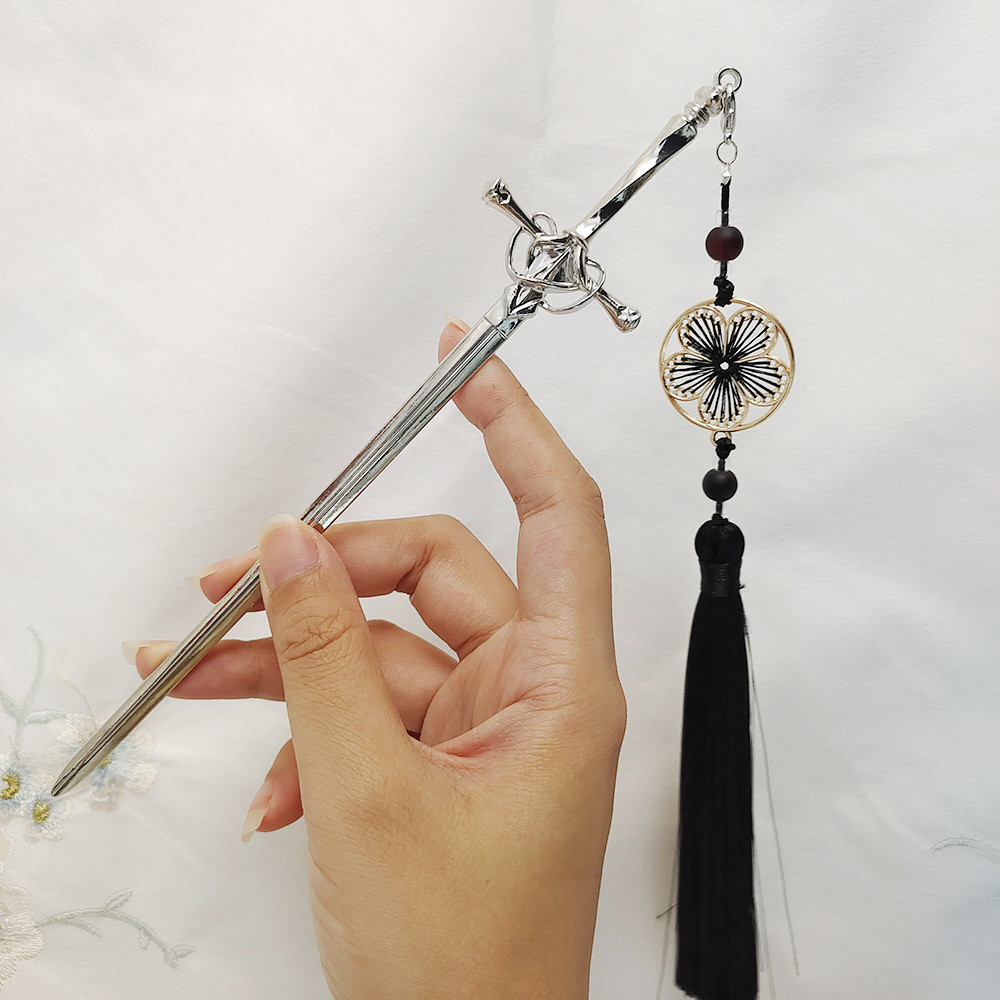 Металева китайська шпилька для волосся Меч паличка для волосся 28055, фото 1