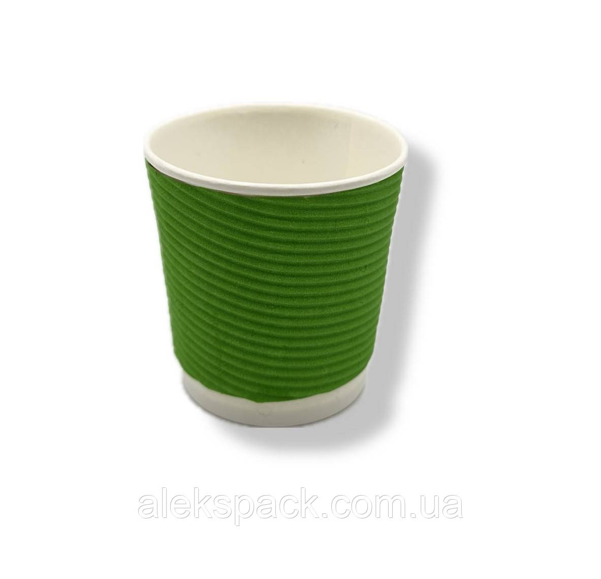 Стакан гофрований 110 (Зелений) 25 шт/рукав, фото 1