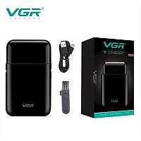 Беспроводная электрическая минибритва VGR V-390 с выдвижным триммером для лица аккумуляторная дорожная hd