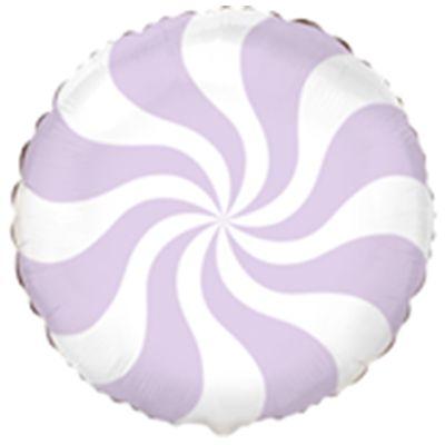Фольгована куля з малюнком Flexmetal Коло 18" цукерка Пастель лілова  Lilac