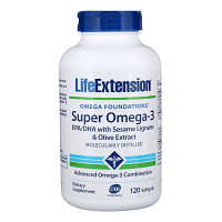 Жирные кислоты Life Extension Супер Омега-3, Omega Foundations, Super Omega-3, 120 Желати (LEX-19821) - Топ