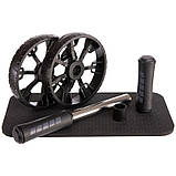 Ролик гімнастичний колесо для преса подвійне 16 см SP-Sport FI-1707, фото 7