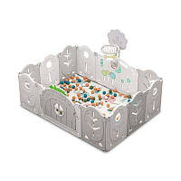 Манеж BabyPlayPen Магической лес встроенное баскетбольное кольцо 123*165*62 Серый FE, код: 7433608