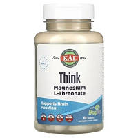 Минералы KAL Магний L-Треонат, Think Magnesium L-Threonate, 60 таблеток (CAL-27193)